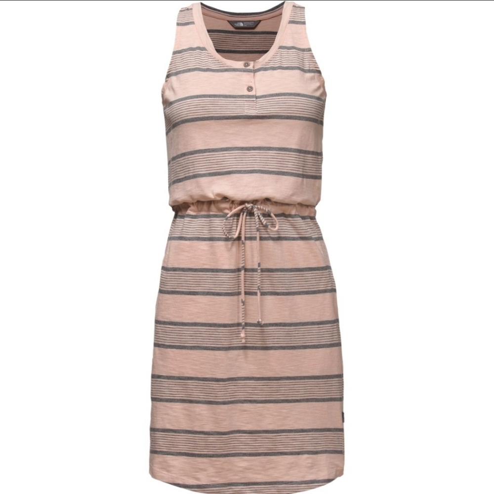 The North Face Sand Scape Striped Sleeveless Dress, Size Medium